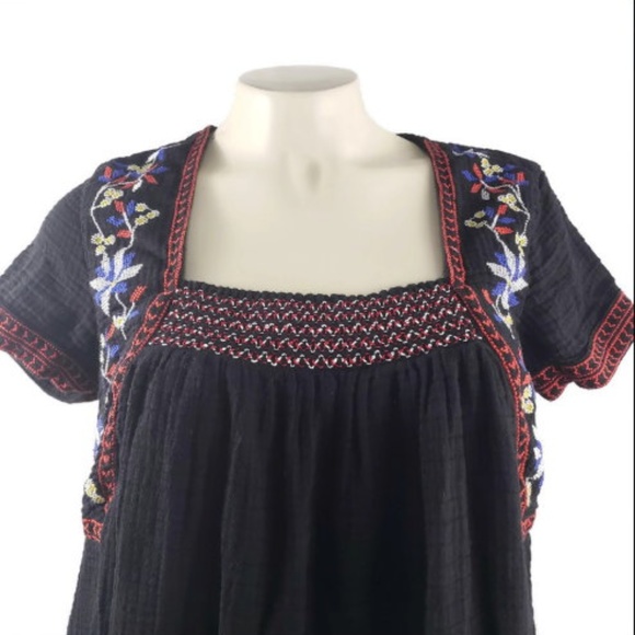 Old Navy embroidered elastic bust dress black soft comfy - Picture 3 of 8